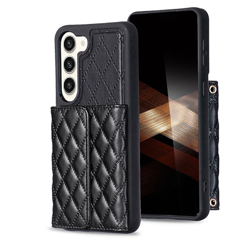 Soft Silicone Gel Leather Snap On Case Cover BF6 for Samsung Galaxy S24 5G Black
