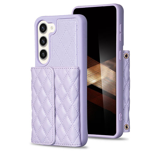 Soft Silicone Gel Leather Snap On Case Cover BF6 for Samsung Galaxy S24 Plus 5G Clove Purple