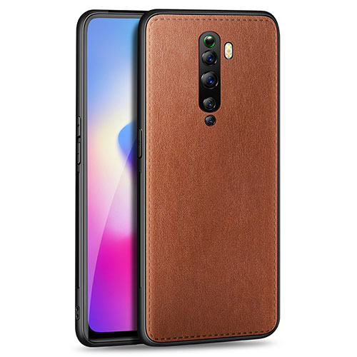 Soft Silicone Gel Leather Snap On Case Cover C02 for Oppo Reno2 Z Orange