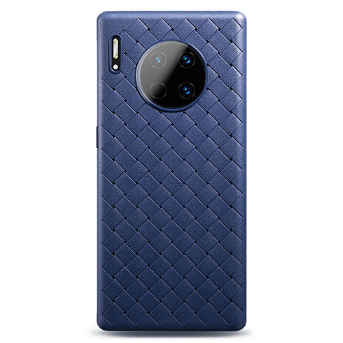 Soft Silicone Gel Leather Snap On Case Cover D01 for Huawei Mate 30 Pro Blue