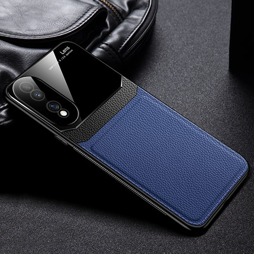 Soft Silicone Gel Leather Snap On Case Cover FL1 for Huawei Honor 70 5G Blue