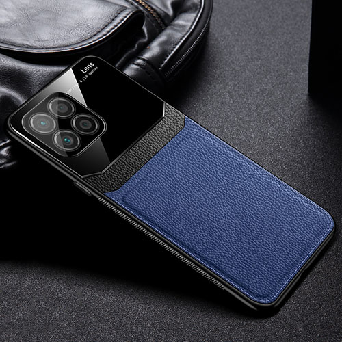 Soft Silicone Gel Leather Snap On Case Cover FL1 for Huawei Honor 70 Lite 5G Blue