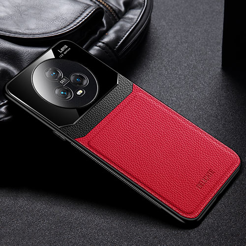 Soft Silicone Gel Leather Snap On Case Cover FL1 for Huawei Honor Magic5 5G Red