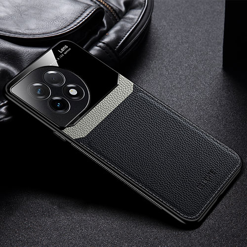 Soft Silicone Gel Leather Snap On Case Cover FL1 for OnePlus 11R 5G Black