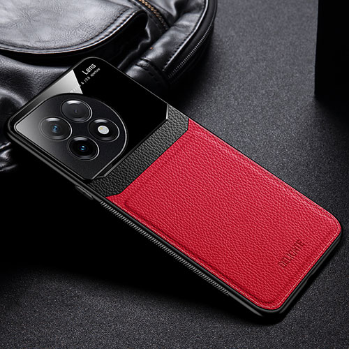Soft Silicone Gel Leather Snap On Case Cover FL1 for OnePlus 11R 5G Red