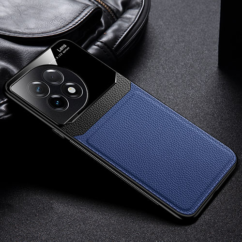 Soft Silicone Gel Leather Snap On Case Cover FL1 for OnePlus Ace 2 5G Blue