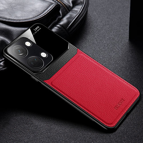 Soft Silicone Gel Leather Snap On Case Cover FL1 for OnePlus Nord 3 5G Red