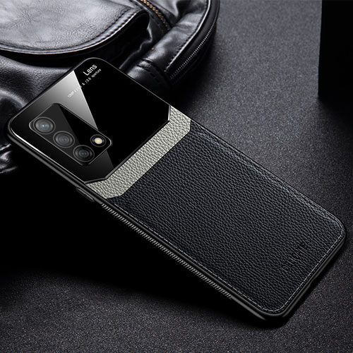 Soft Silicone Gel Leather Snap On Case Cover FL1 for Oppo A74 4G Black