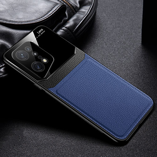 Soft Silicone Gel Leather Snap On Case Cover FL1 for Oppo Find X5 Pro 5G Blue