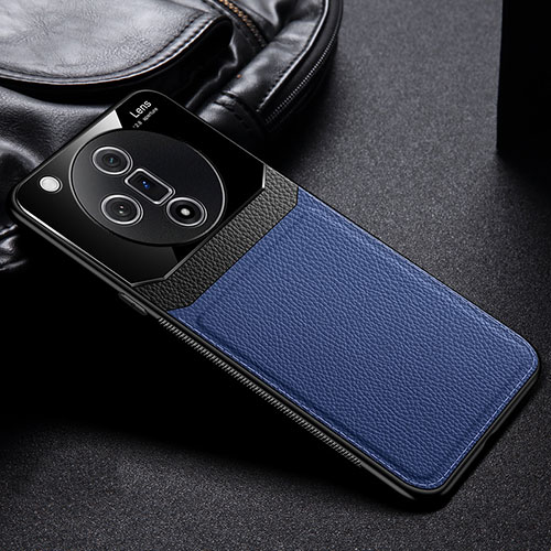 Soft Silicone Gel Leather Snap On Case Cover FL1 for Oppo Find X7 Ultra 5G Blue