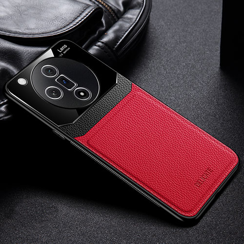 Soft Silicone Gel Leather Snap On Case Cover FL1 for Oppo Find X7 Ultra 5G Red