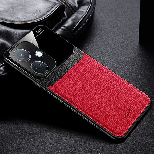 Soft Silicone Gel Leather Snap On Case Cover FL1 for Oppo K11 5G Red