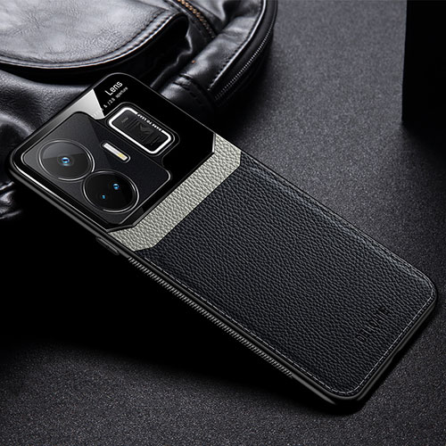 Soft Silicone Gel Leather Snap On Case Cover FL1 for Realme GT Neo6 5G Black