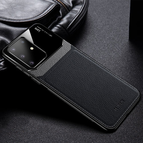 Soft Silicone Gel Leather Snap On Case Cover FL1 for Samsung Galaxy A81 Black