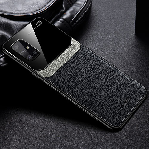 Soft Silicone Gel Leather Snap On Case Cover FL1 for Samsung Galaxy M31s Black