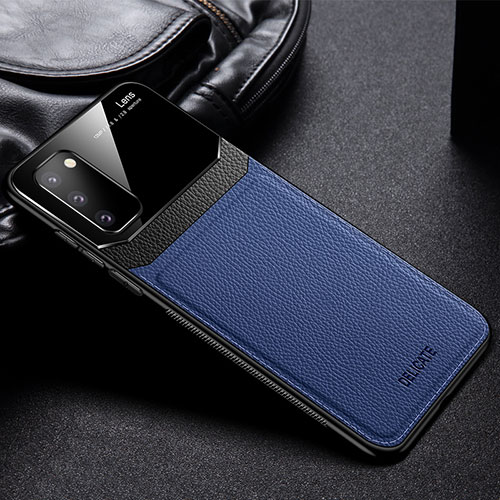 Soft Silicone Gel Leather Snap On Case Cover FL1 for Samsung Galaxy S20 FE 4G Blue