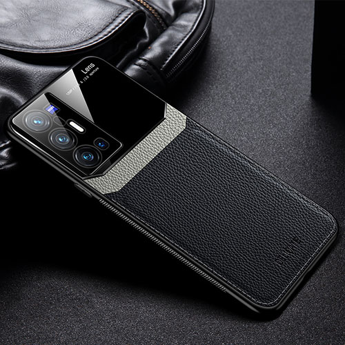 Soft Silicone Gel Leather Snap On Case Cover FL1 for Vivo X70 Pro+ Plus 5G Black