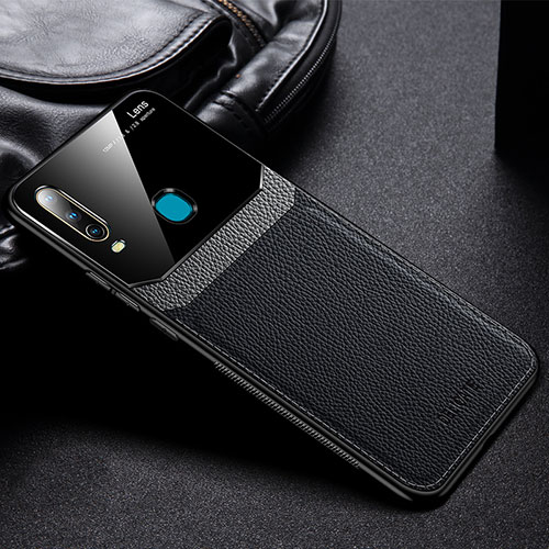 Soft Silicone Gel Leather Snap On Case Cover FL1 for Vivo Y3s Black