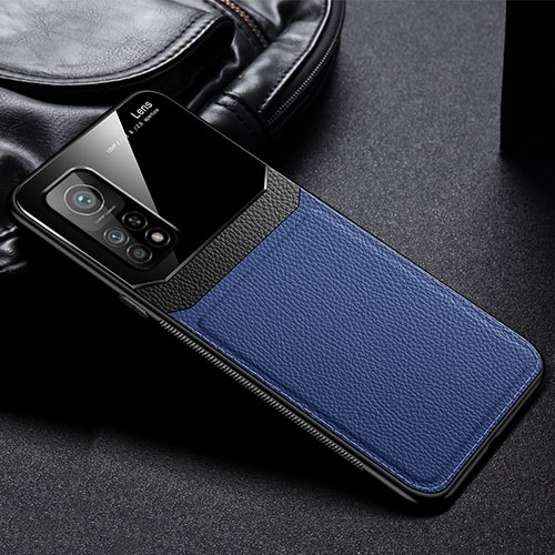 Soft Silicone Gel Leather Snap On Case Cover FL1 for Xiaomi Mi 10T Pro 5G Blue