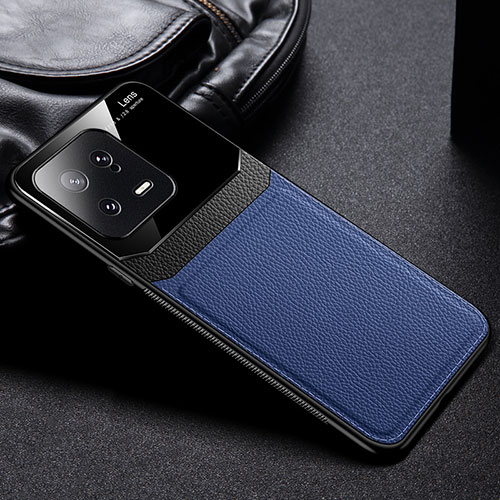 Soft Silicone Gel Leather Snap On Case Cover FL1 for Xiaomi Mi 13 5G Blue