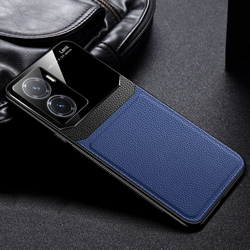 Soft Silicone Gel Leather Snap On Case Cover FL1 for Xiaomi Poco C50 Blue