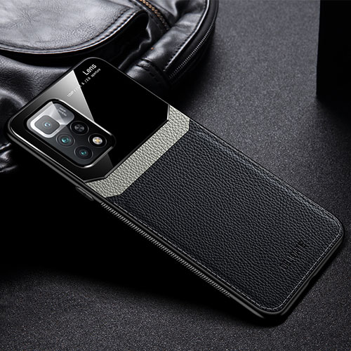 Soft Silicone Gel Leather Snap On Case Cover FL1 for Xiaomi Redmi 10 (2022) Black