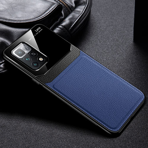 Soft Silicone Gel Leather Snap On Case Cover FL1 for Xiaomi Redmi 10 (2022) Blue