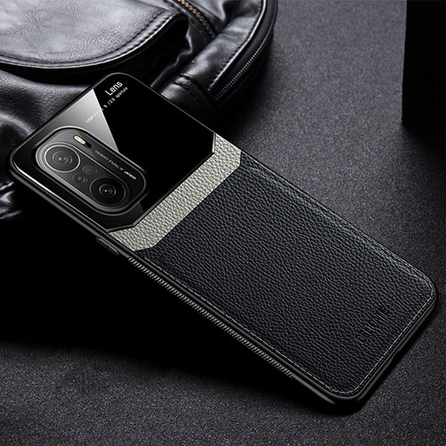 Soft Silicone Gel Leather Snap On Case Cover FL1 for Xiaomi Redmi K40 Pro+ Plus 5G Black