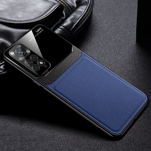 Soft Silicone Gel Leather Snap On Case Cover FL1 for Xiaomi Redmi Note 11 Pro 4G Blue