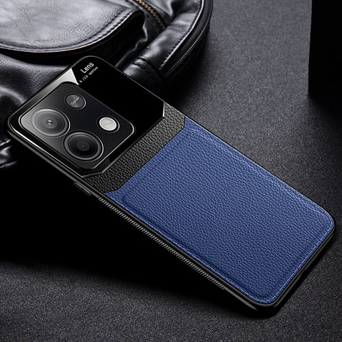 Soft Silicone Gel Leather Snap On Case Cover FL1 for Xiaomi Redmi Note 13 5G Blue