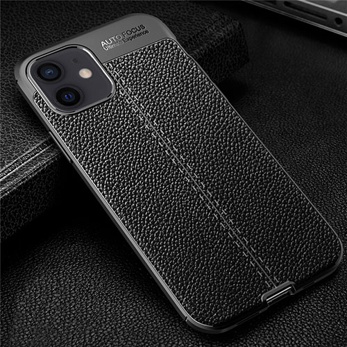 Soft Silicone Gel Leather Snap On Case Cover for Apple iPhone 12 Mini Black