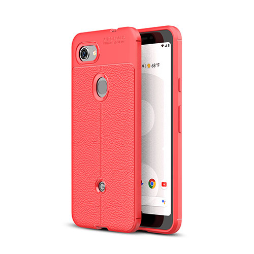 Soft Silicone Gel Leather Snap On Case Cover for Google Pixel 3a XL Red