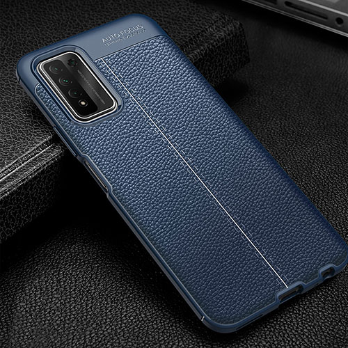 Soft Silicone Gel Leather Snap On Case Cover for Huawei Honor 10X Lite Blue