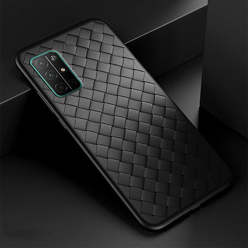 Soft Silicone Gel Leather Snap On Case Cover for Huawei Honor 30S Black