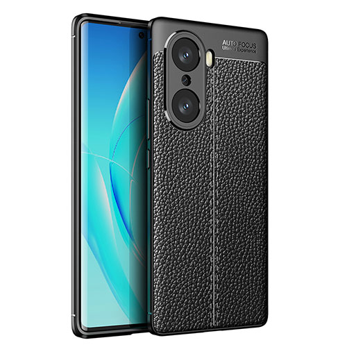 Soft Silicone Gel Leather Snap On Case Cover for Huawei Honor 60 Pro 5G Black