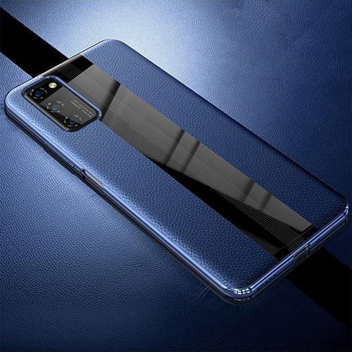 Soft Silicone Gel Leather Snap On Case Cover for Huawei Honor V30 5G Blue