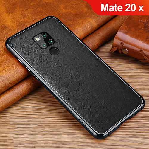 Soft Silicone Gel Leather Snap On Case Cover for Huawei Mate 20 X Black