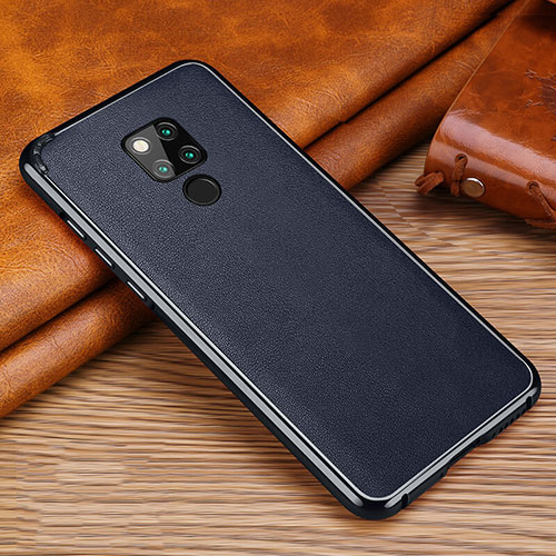 Soft Silicone Gel Leather Snap On Case Cover for Huawei Mate 20 X Blue