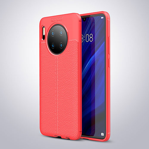 Soft Silicone Gel Leather Snap On Case Cover for Huawei Mate 30E Pro 5G Red