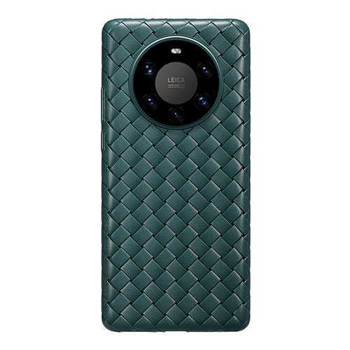 Soft Silicone Gel Leather Snap On Case Cover for Huawei Mate 40 Pro+ Plus Midnight Green