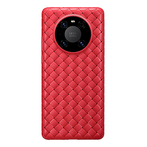 Soft Silicone Gel Leather Snap On Case Cover for Huawei Mate 40E 5G Red