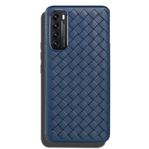 Soft Silicone Gel Leather Snap On Case Cover for Huawei Nova 7 5G Blue