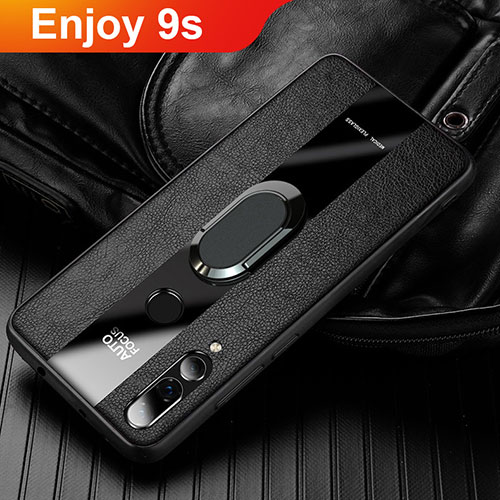 Soft Silicone Gel Leather Snap On Case Cover for Huawei P Smart+ Plus (2019) Black