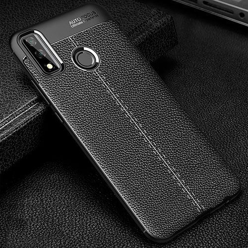 Soft Silicone Gel Leather Snap On Case Cover for Huawei Y8s Black