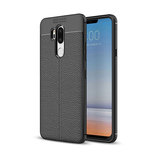 Soft Silicone Gel Leather Snap On Case Cover for LG G7 Black