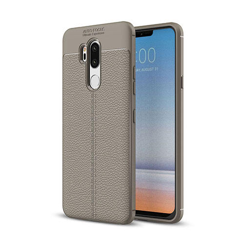 Soft Silicone Gel Leather Snap On Case Cover for LG G7 Gray