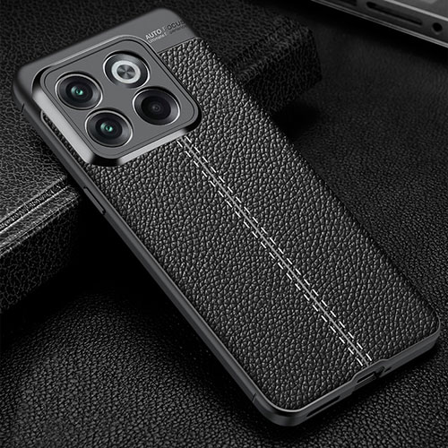 Soft Silicone Gel Leather Snap On Case Cover for OnePlus 10T 5G Black