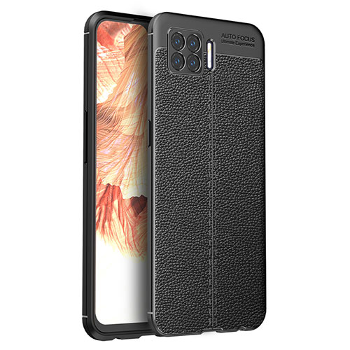 Soft Silicone Gel Leather Snap On Case Cover for Oppo A73 (2020) Black