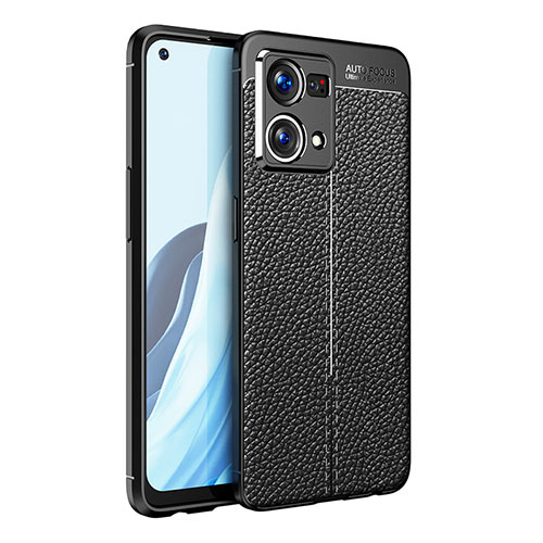 Soft Silicone Gel Leather Snap On Case Cover for Oppo F21 Pro 4G Black