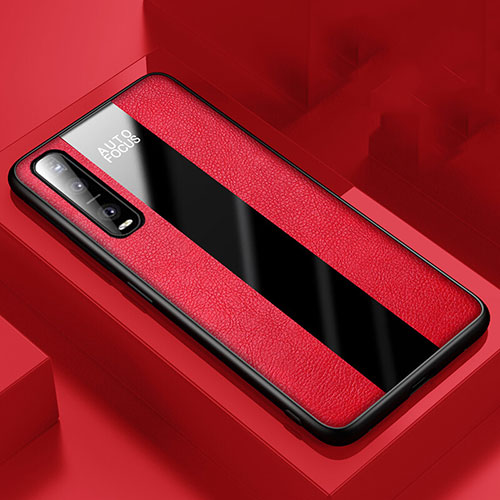 Soft Silicone Gel Leather Snap On Case Cover for Oppo Find X2 Pro Red